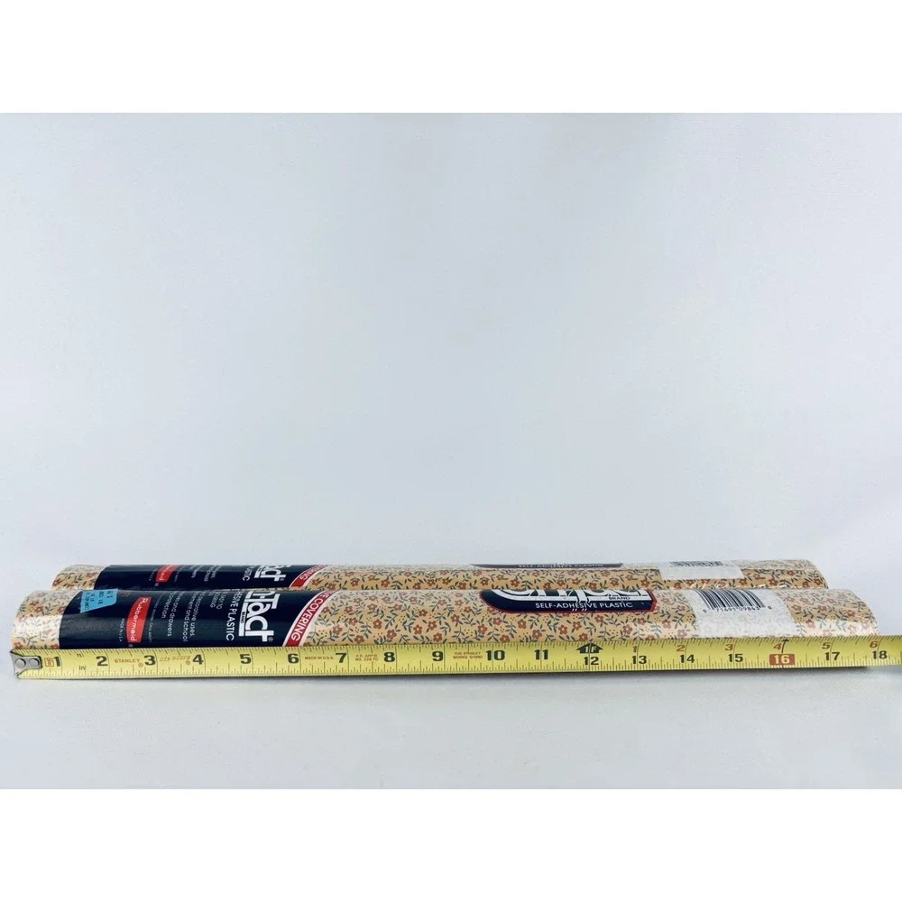 Vintage 80s Con-Tact Contact Country Calico 9843 Floral Shelf Liner Lot Of 2